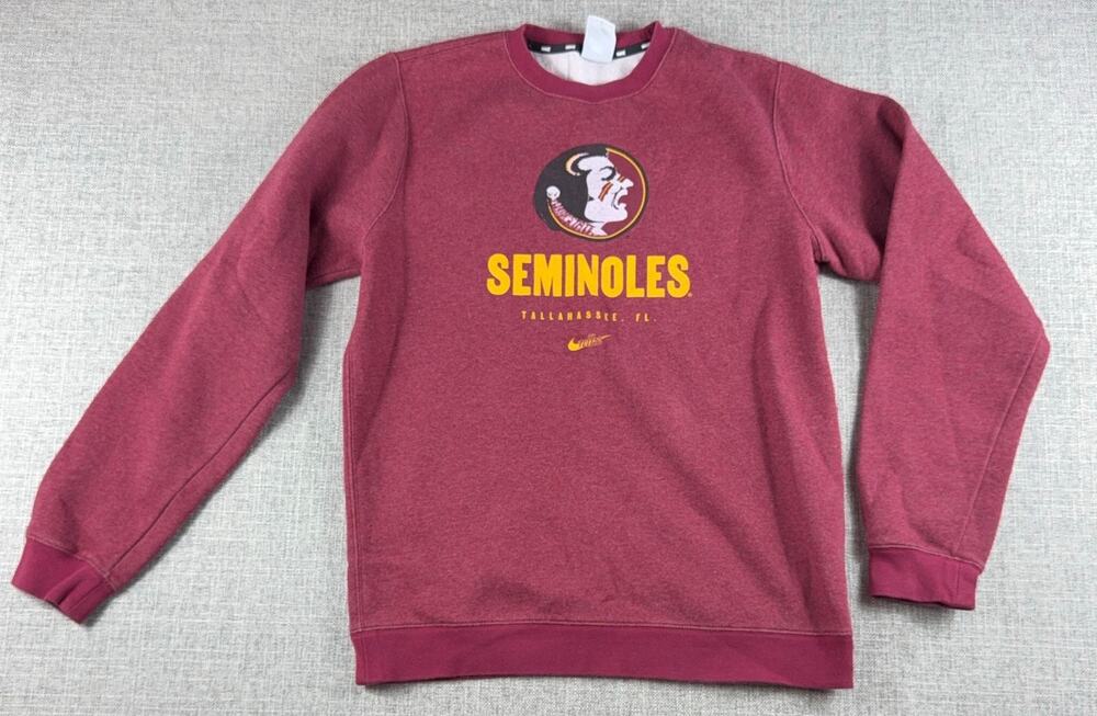 Nike Florida State Seminoles Sweatshirt Mens M Garnet FSU Crewneck DJ8079-610